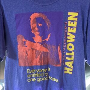 Halloween Graphic Tee in Blue and Purple Michael myers